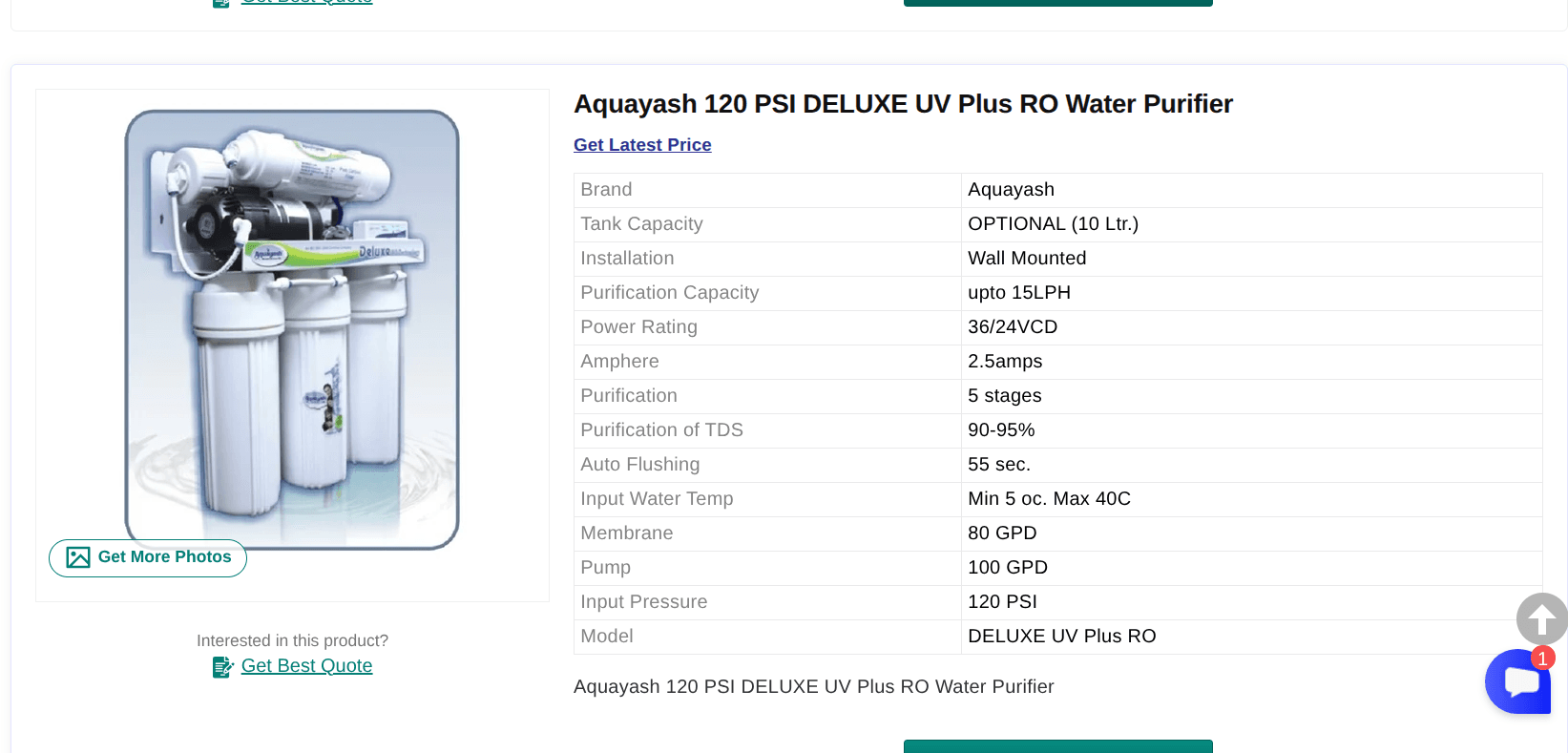 Aquayash Deluxe UV+ RO Water Purifier