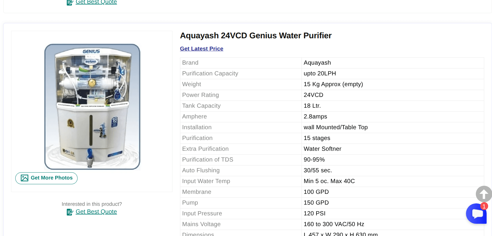 Aquayash 24V Standard RO Water Purifier